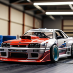 **Prompt 1: "A highly detailed, cinematic photo capturing the precision and excitement of advanced RC car modeling. In the foreground, skilled hands meticulously fine-tune the intricate suspension or electronics of a high-performance RC drift car using specialized tools, with a workshop background. In the midground, the same type of RC car is seen in dynamic motion, executing a perfect drift on a competitive indoor track, with blurred lights and a sense of speed. Emphasize the dedication to craftsmanship, the technical complexity, and the thrill of competitive performance. Realistic, high-resolution, professional photography."**