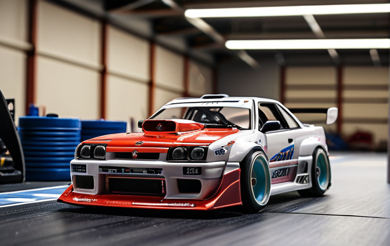 **Prompt 1: "A highly detailed, cinematic photo capturing the precision and excitement of advanced RC car modeling. In the foreground, skilled hands meticulously fine-tune the intricate suspension or electronics of a high-performance RC drift car using specialized tools, with a workshop background. In the midground, the same type of RC car is seen in dynamic motion, executing a perfect drift on a competitive indoor track, with blurred lights and a sense of speed. Emphasize the dedication to craftsmanship, the technical complexity, and the thrill of competitive performance. Realistic, high-resolution, professional photography."**