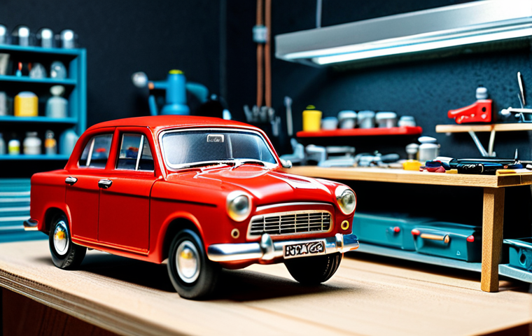 Custom Miniature Car Workshop**
A brightly lit workshop filled with miniature cars in various stages of customization. An artisan, wearing a clean apron and safety glasses, meticulously airbrushes a vintage GAZ-21 Volga model. Tools are neatly organized on a workbench. Safe for work, appropriate content, fully clothed, professional, perfect anatomy, natural proportions, high quality, showcasing the artistry and craftsmanship of custom miniature car creation. The scene evokes a sense of dedication and passion for the hobby.
**