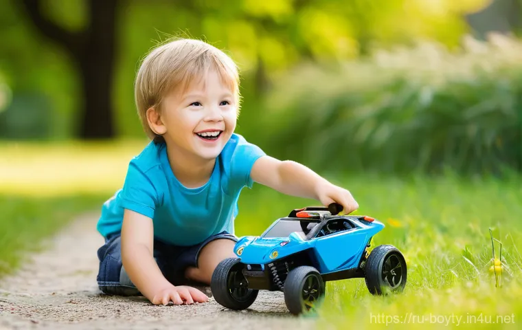 미니카 구매 시 유의사항 - **An exhilarating, dynamic action shot of a powerful 1:8 scale radio-controlled monster truck in ful...
