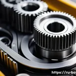Home 21 미니카의 기어비와 속도 관계 - A highly detailed close-up of a miniature car transmission system showing interlocking metal gears a...