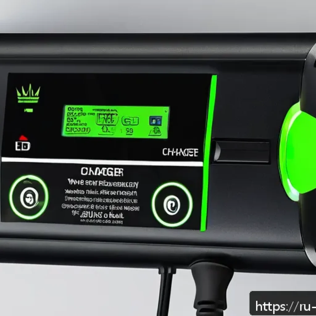 미니카 전용 배터리 충전 시간 - A detailed close-up of a modern minicar lithium-ion battery pack being charged indoors, showing a ce...
